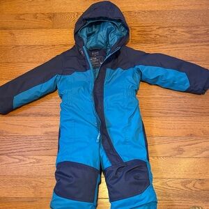LL Bean size 3T Blue Hooded Snowsuit